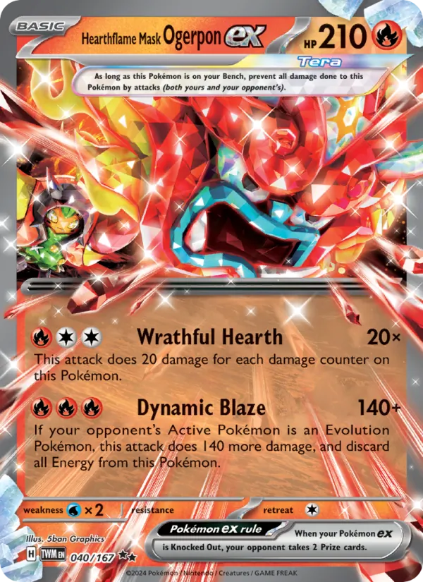 Hearthflame Mask Ogerpon EX, Twilight Masquerade 040/167