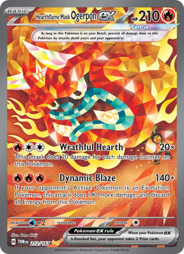 Hearthflame Mask Ogerpon EX, Twilight Masquerade 212/167