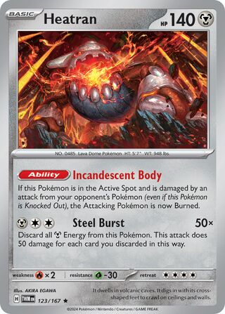 Heatran, Play! Pokémon Prize Pack Series Six 123/167