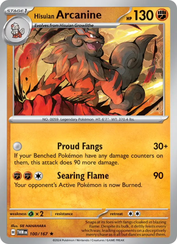 Hisuian Arcanine, Twilight Masquerade 100/167