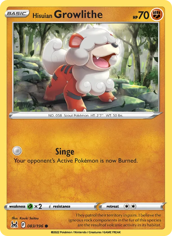 Hisuian Growlithe, Lost Origin 083/196
