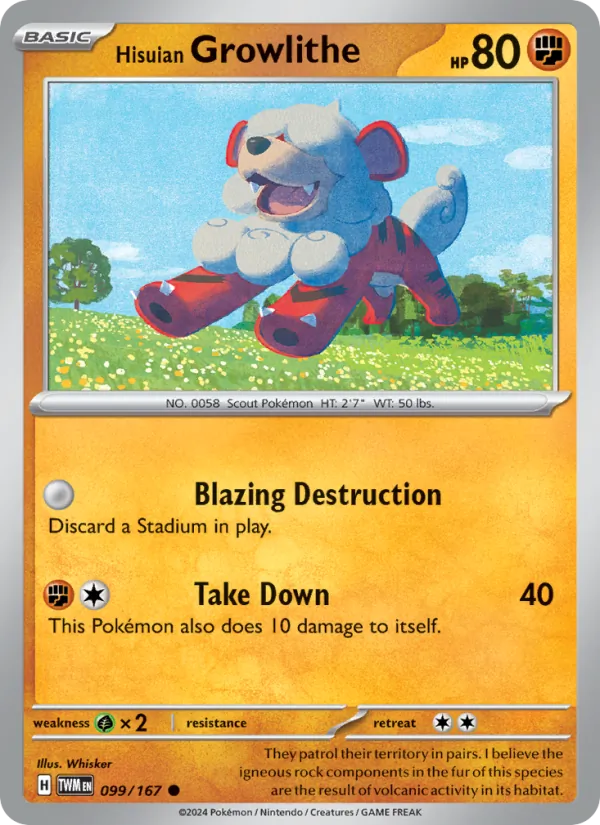 Hisuian Growlithe, Twilight Masquerade 099/167