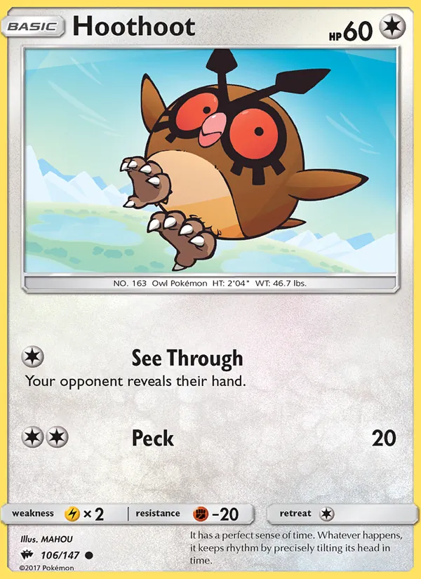 Hoothoot, Burning Shadows 106/147
