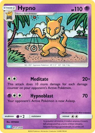 Hypno, Pokémon TCG Classic (Blastoise) 012/034