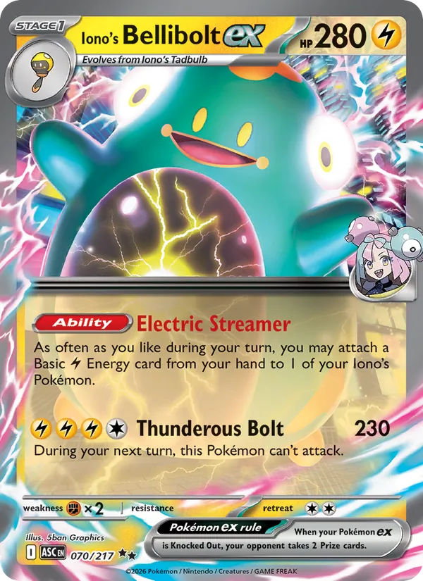 Iono's Bellibolt EX, Ascended Heroes 070/217