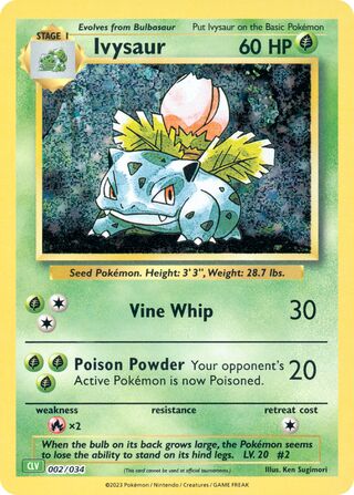 Ivysaur, Pokémon TCG Classic (Venusaur) 002/034