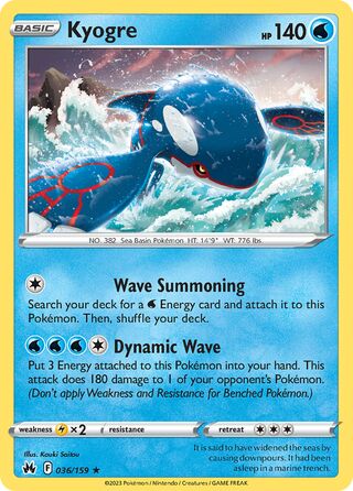 Kyogre, Play! Pokémon Prize Pack Series Four 036/159