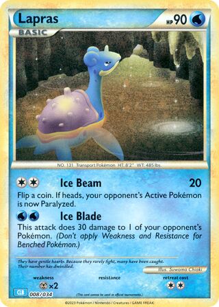 Lapras, Pokémon TCG Classic (Blastoise) 008/034