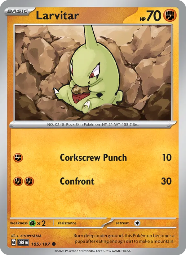 Larvitar, Obsidian Flames 105/197