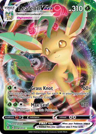 Leafeon VMAX, Play! Pokémon Prize Pack Series One 008/203