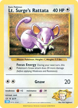 Lt. Surge's Rattata, Pokémon TCG Classic (Blastoise) 015/034