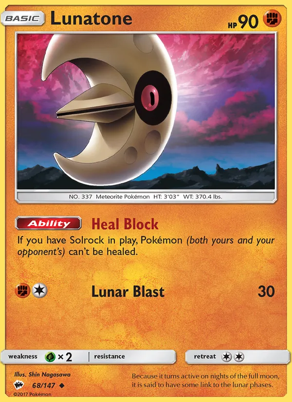 Lunatone, Burning Shadows 068/147
