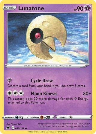 Lunatone, Play! Pokémon Prize Pack Series Three 062/159