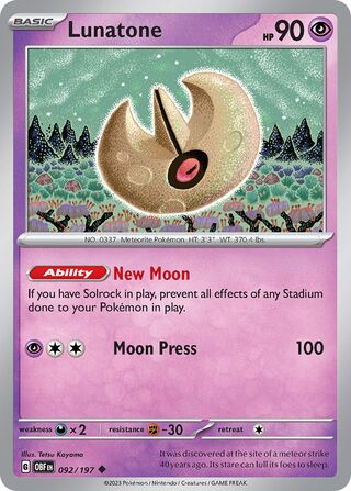 Lunatone, Play! Pokémon Prize Pack Series Four 092/197