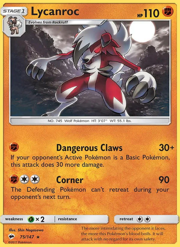 Lycanroc, Burning Shadows 075/147
