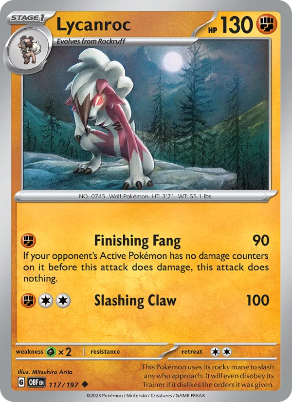 Lycanroc, Obsidian Flames 117/197