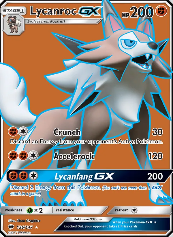 Lycanroc GX, Burning Shadows 136/147