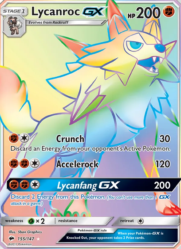 Lycanroc GX, Burning Shadows 155/147