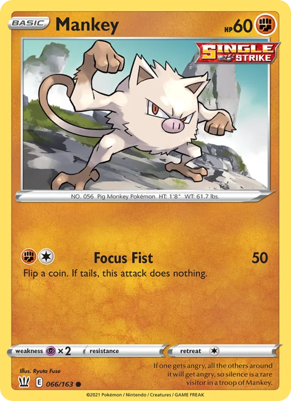 Mankey, Battle Styles 066/163