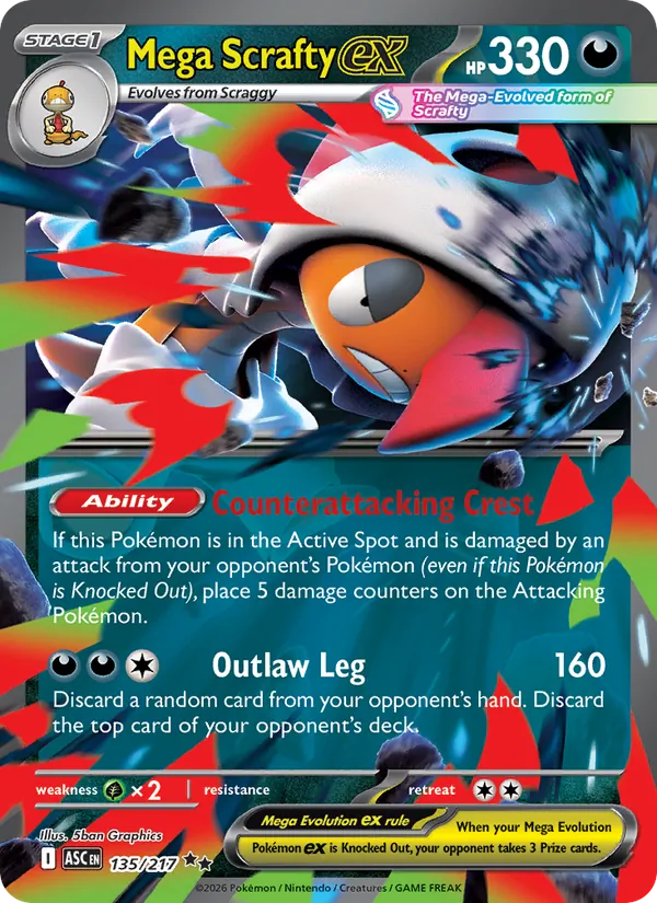 Mega Scrafty EX, Ascended Heroes 135/217