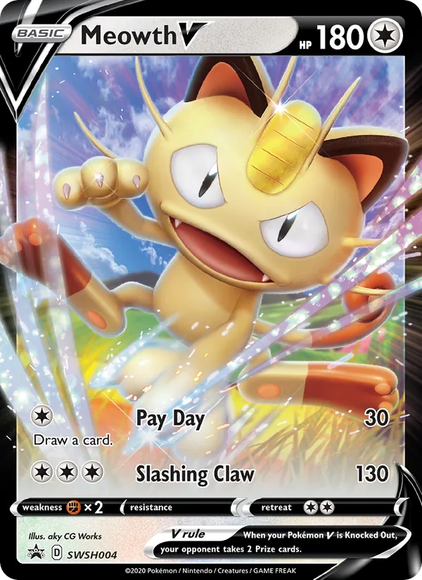 Meowth V, SWSH Black Star Promos SWSH004/307