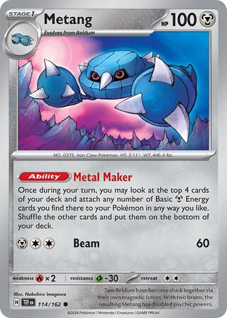 Metang, Play! Pokémon Prize Pack Series Six 114/162