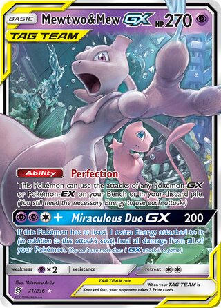 Mewtwo & Mew-GX, WC Deck 2019 (Perfection) 071/236