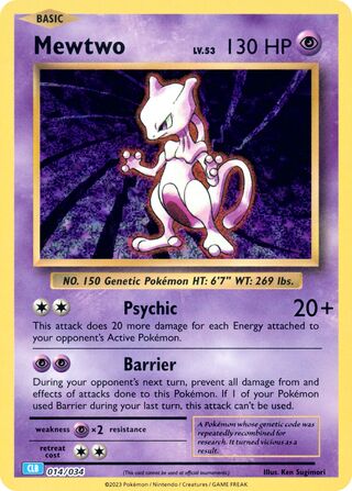 Mewtwo, Pokémon TCG Classic (Blastoise) 014/034