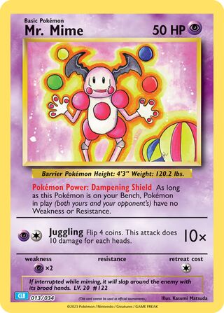 Mr. Mime, Pokémon TCG Classic (Blastoise) 013/034