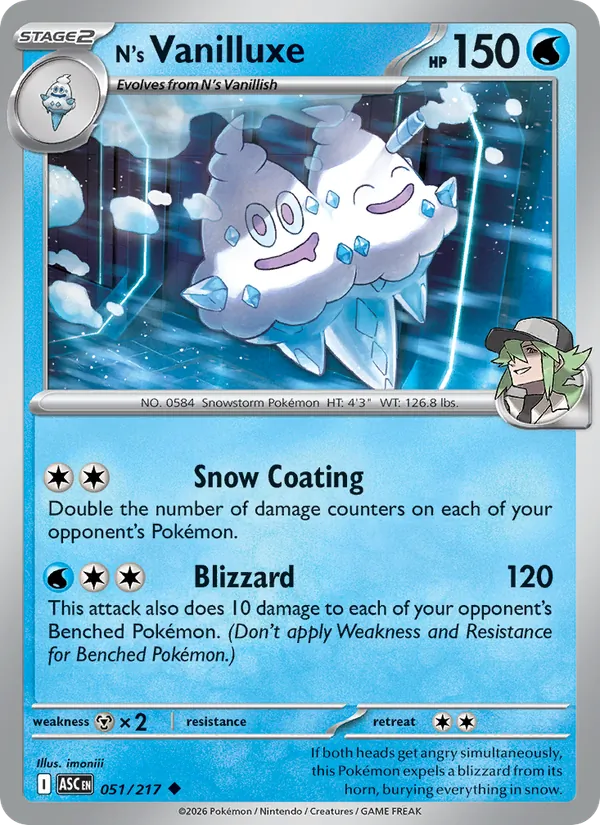 N's Vanilluxe, Ascended Heroes 051/217