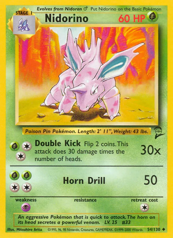Nidorino, Base Set 2 054/130