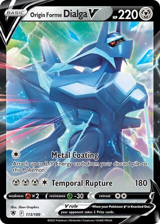 Origin Forme Dialga V, Play! Pokémon Prize Pack Series Three 113/189