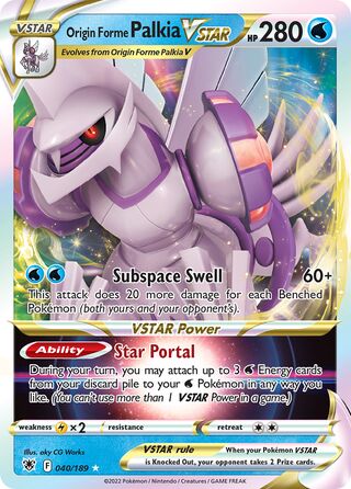 Origin Forme Palkia VSTAR, WC Deck 2022 (Ice Rider Palkia) 040/189