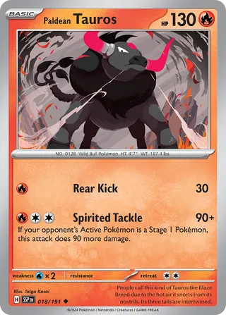 Paldean Tauros, Surging Sparks 018/191