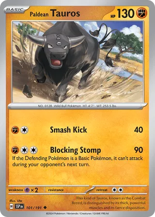 Paldean Tauros, Surging Sparks 101/191