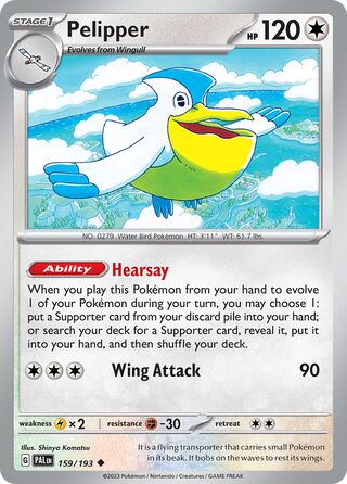 Pelipper, Play! Pokémon Prize Pack Series Four 159/193