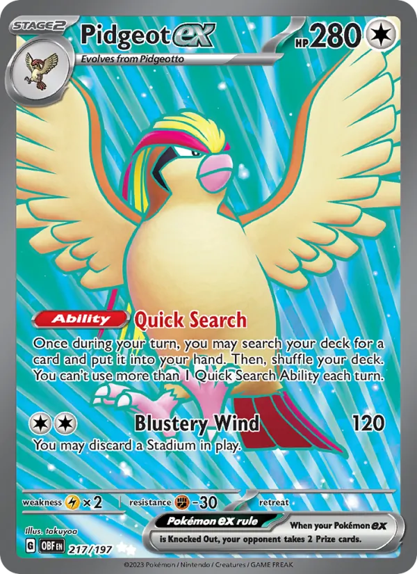 Pidgeot EX, Obsidian Flames 217/197