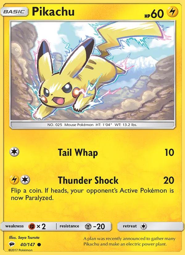 Pikachu, Burning Shadows 040/147