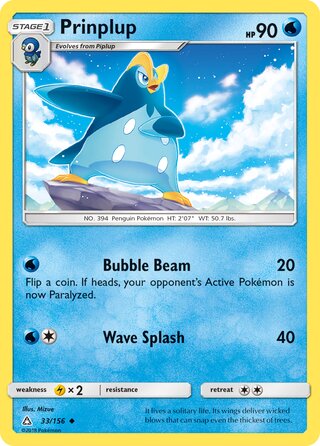 Prinplup, SM Trainer Kit (Alolan Sandslash) 033/156