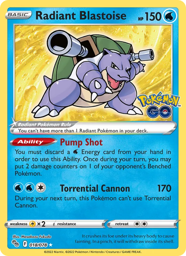 Radiant Blastoise, Pokémon GO 018/078