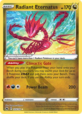 Radiant Eternatus, Play! Pokémon Prize Pack Series Three 105/159