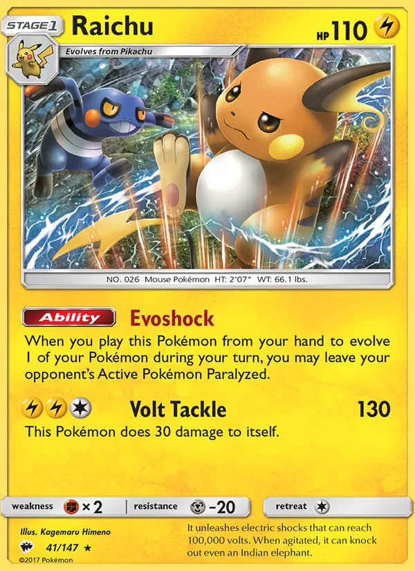 Raichu, Burning Shadows 041/147