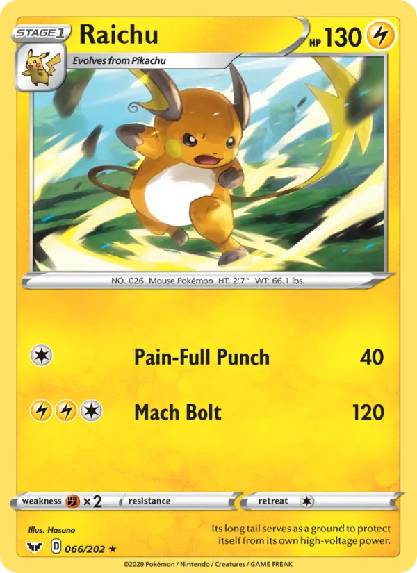Raichu, Sword & Shield 066/202