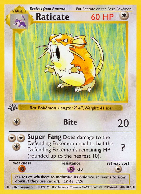 Raticate, Base 040/102