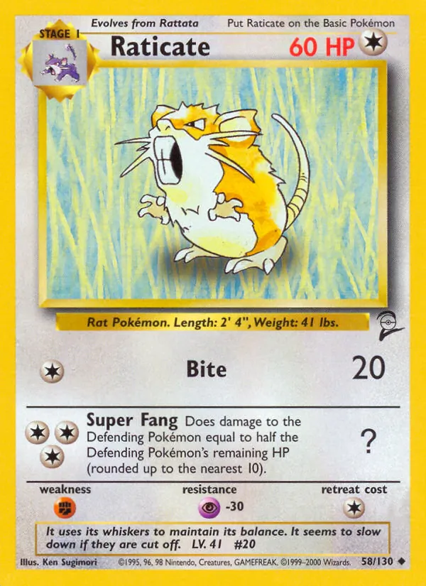 Raticate, Base Set 2 058/130