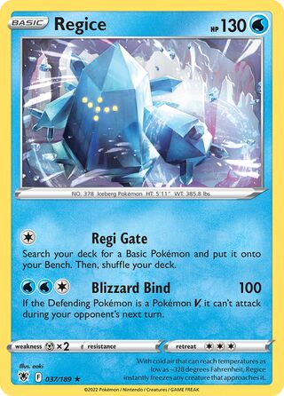 Regice, Play! Pokémon Prize Pack Series Three 037/189