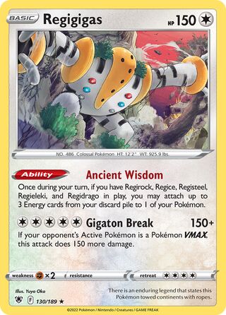 Regigigas, Play! Pokémon Prize Pack Series Three 130/189