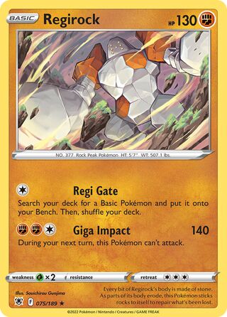 Regirock, Play! Pokémon Prize Pack Series Three 075/189