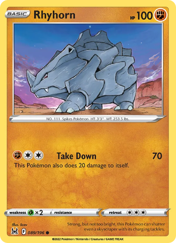 Rhyhorn, Lost Origin 089/196