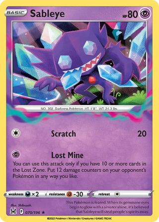 Sableye, Play! Pokémon Prize Pack Series Three 070/196
